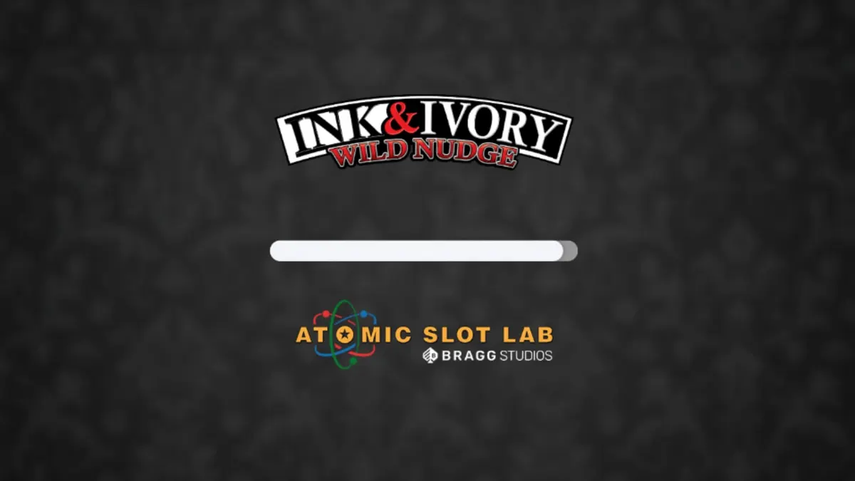 Tampilan visual minimalis slot Ink & Ivory dengan tema hitam putih yang elegan