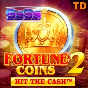 Tampilan antarmuka slot Fortune Coins 2 dengan simbol koin dan grid 3x3